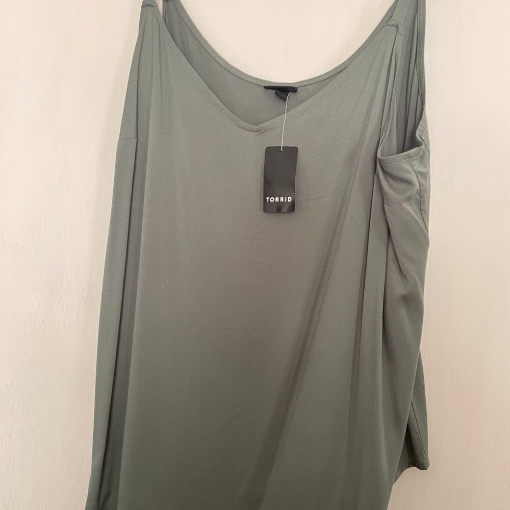 Light Olive Green Challis Cami